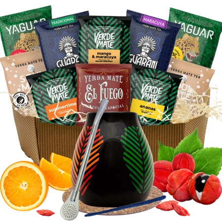 Dárková sada calabash bombilla 10x50g Yerba Mate