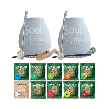 Yerba Mate Set Cup Bombilla 10x50g