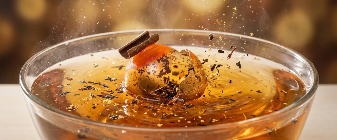 Rozpustná čajová bomba – krystalický čaj v horké vodě