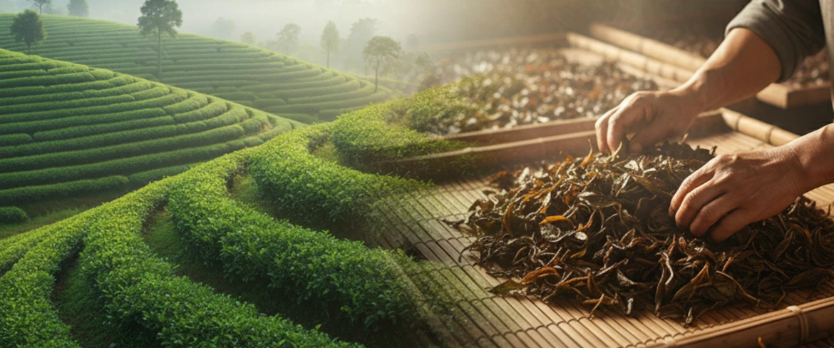 Proces výroby sypaného černého čaje – fermentace a sušení