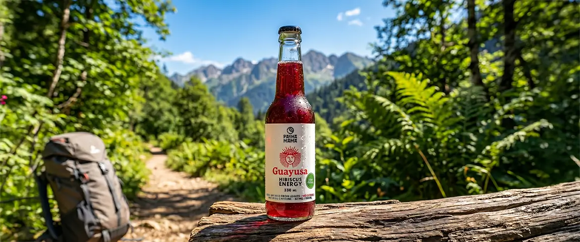 Přírodní nápoj z guayusy na horské stezce – Guayusa Pachamama na cesty a outdoorové aktivity.