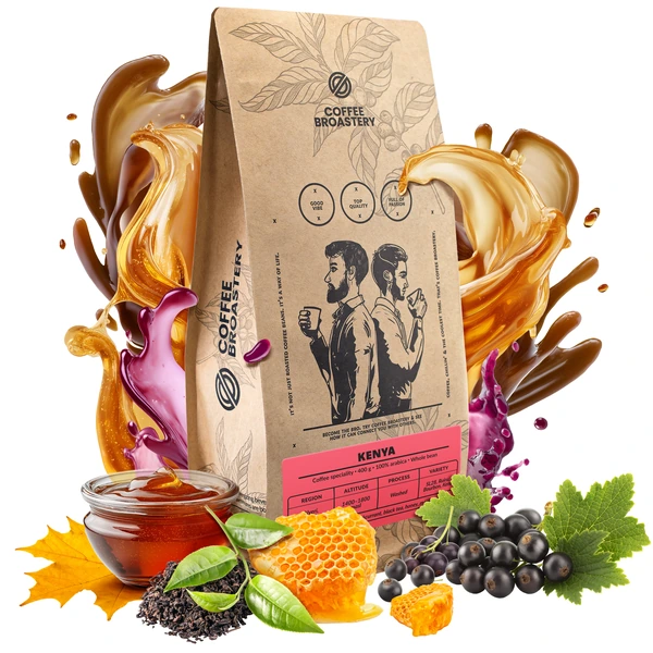 Bro Coffee Roastery – Keňa, Nyeri: Speciální kávová zrna s tóny černého rybízu, medu a černého čaje.