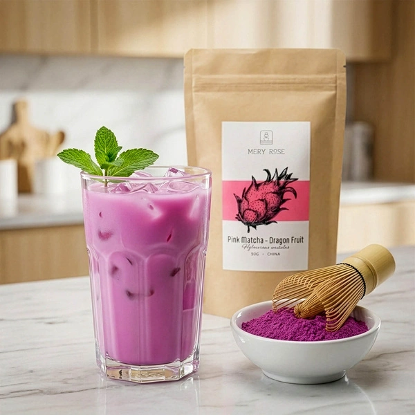 Mary Rose Pink Matcha - drakovo ovoce v prášku