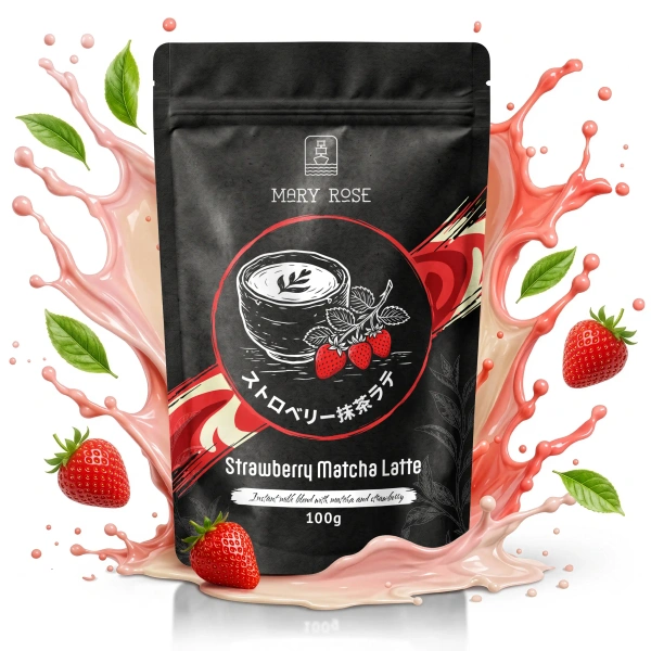 Mary Rose Strawberry Matcha Latte – jahodové matcha latte.