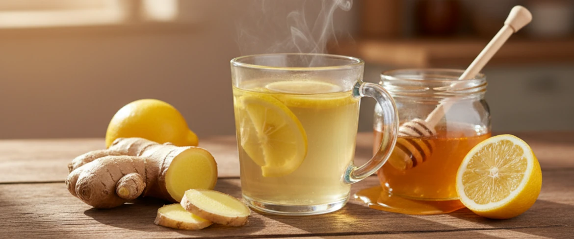 Čaj se zázvorem, medem a citronem