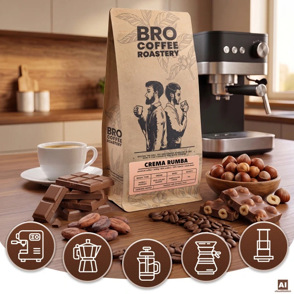 Bro Coffee Roastery – Zrnková káva Crema Rumba 1 kg