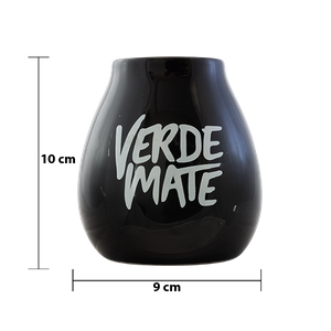Keramická kalabasa s logem Verde Mate (černá) 350 ml