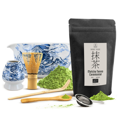 Sada ceremonální na vaření čaje Matcha: japonská BIO matcha 30g + příslušenství