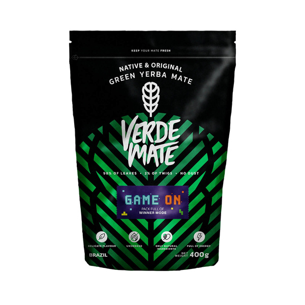 Verde Mate Green Game On 0,4 kg – yerba maté pro hráče s příchutí energetického nápoje