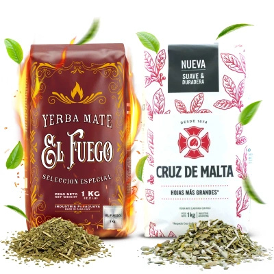 Sada Yerba Mate Elaborada: El Fuego 1kg + Cruz de Malta 1kg