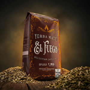 Sada Yerba Mate: El Fuego Elaborada 1kg + Kalabása + Bombilla