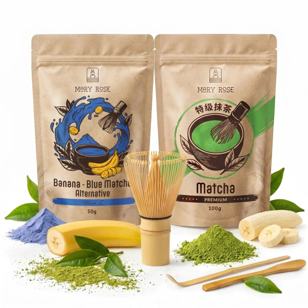 Sada pro barevné Matcha Latte: Matcha + Blue Matcha + příslušenství