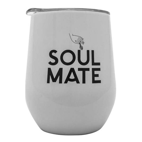 TermoLid – termo mate hrnek na yerba maté s víčkem – Soul Mate (bílý) – 350 ml