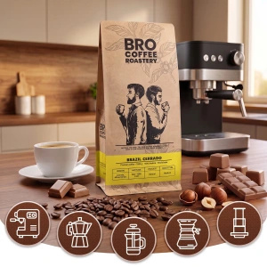 Sada na Pumpkin Spice Latte: káva Bro Coffee Roastery Brazil Cerrado 1kg + Pumpkin Spice Latte Mix 100g