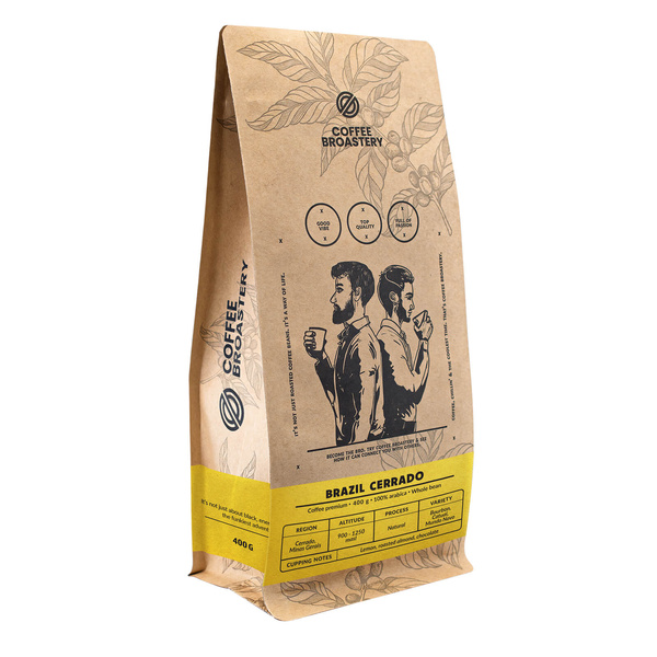 Bro Coffee Roastery - Zrnková káva Brazil Cerrado Premium 400 g
