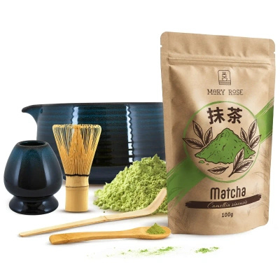 Sada na vaření čaje Matcha: matcha 100g + příslušenství