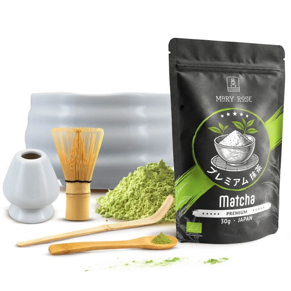 Sada PREMIUM na vaření čaje Matcha: japonská BIO matcha 30g + příslušenství