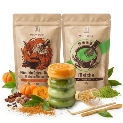 Sada pro barevné Matcha Latte: Matcha + Orange Matcha + příslušenství
