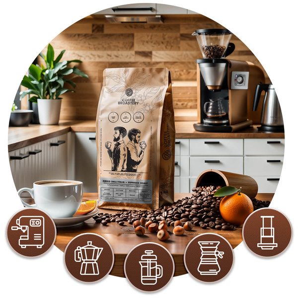 Bro Coffee Roastery - Zrnková káva Amico dall'Italia Espresso Roast 1 kg