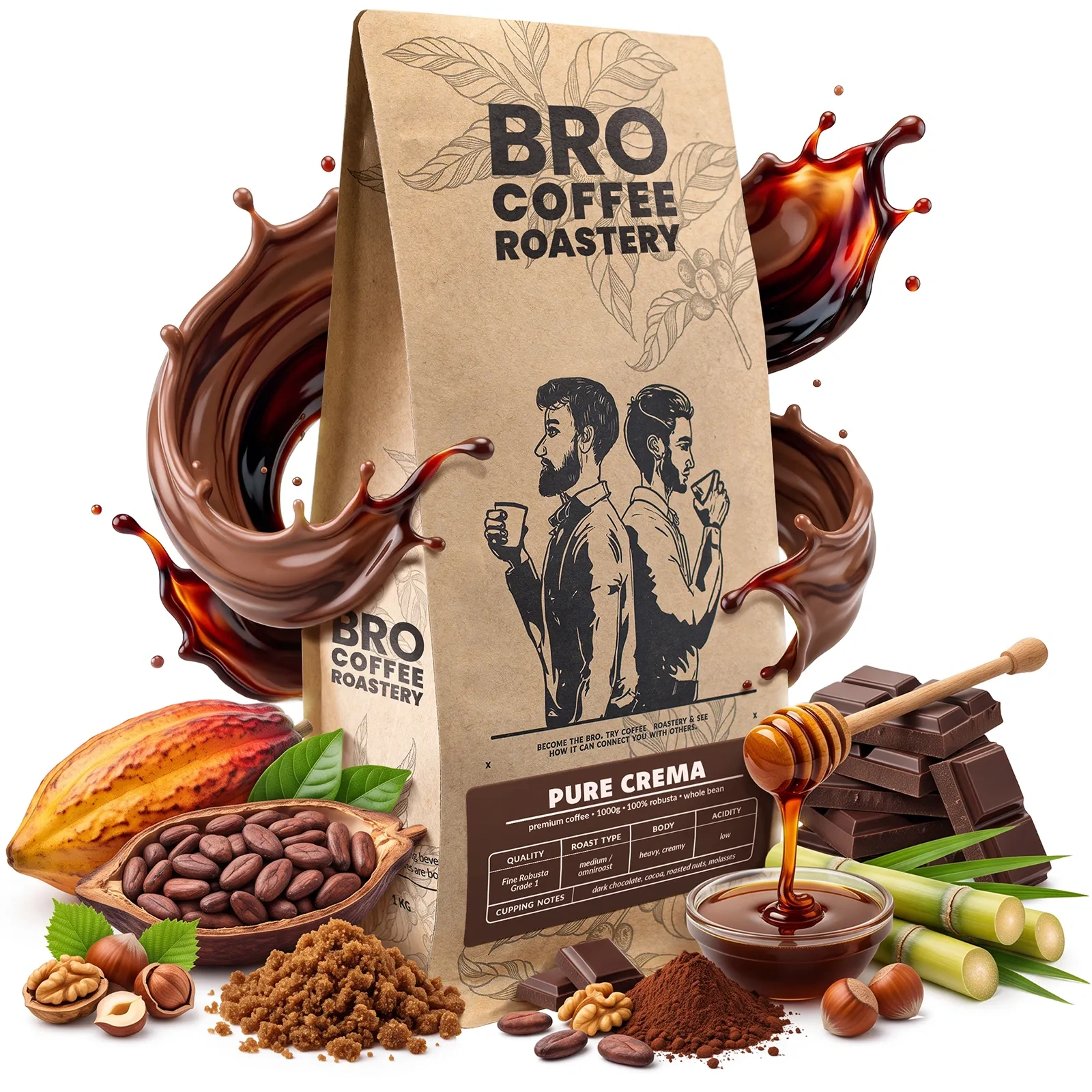 Bro Coffee Roastery Pure Crema - 100% robusta káva