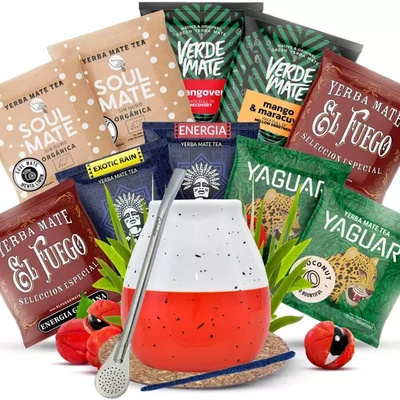 Yerba Mate Sada 10x50g Kalabása + Bombilla