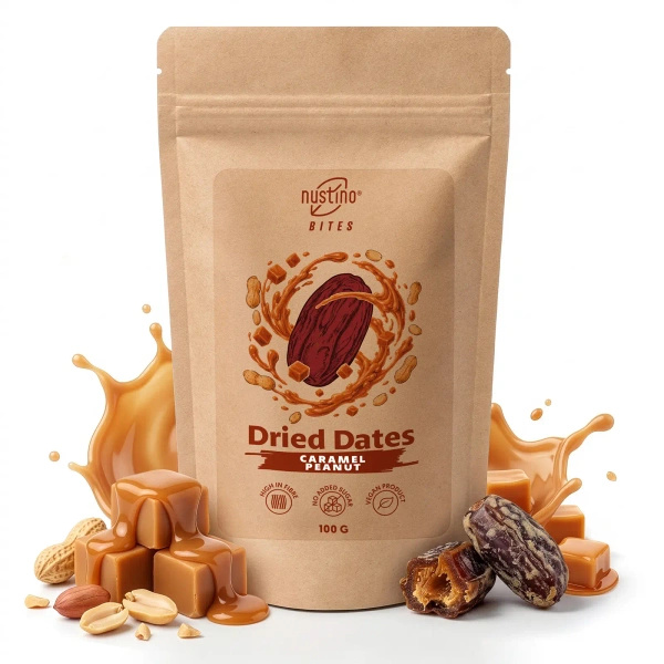 Nustino Bites – Sušené Datle – Caramel Peanut 100 g