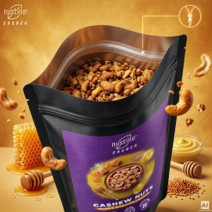 Nustino Crunch – pražené kešu ořechy – Honey Mustard Crunch 200 g