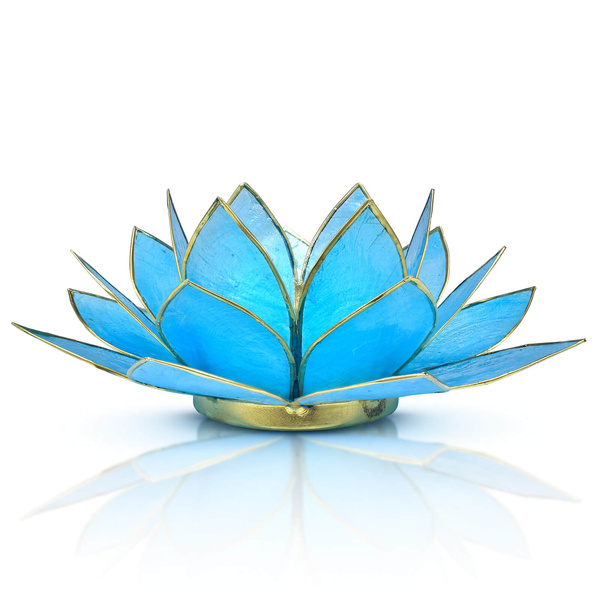 Svícen "Lotus Flower" - modrý