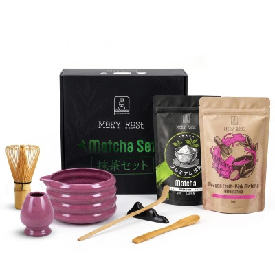 Dárková sada pro barevné Matcha Latte: Matcha + Pink Matcha + příslušenství