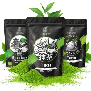 Sada 3 japonských čajů matcha BIO: ceremoniální + prémiová + kulinární