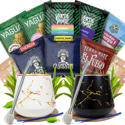 Sada Yerba Mate pro dva: vzorky 10x50g 2x Kalabása + 2x Bombilla