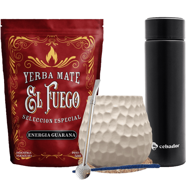 Sada Yerba Mate: El Fuego 500g + Termoska LED + Kalabása + Bombilla