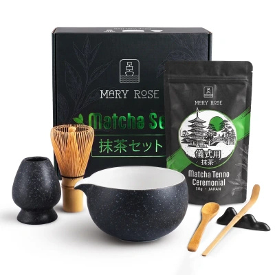 Dárková sada: japonská ceremoniální matcha + matchawan + bambusové příslušenství