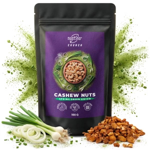 Nustino Crunch – pražené kešu ořechy – Spring Green Onion 100 g