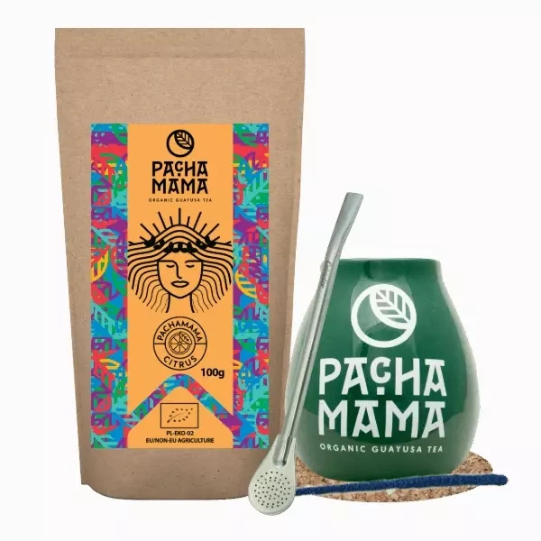Sada Guayusa Pachamama Citrus 100g + Kalabása + Bombilla