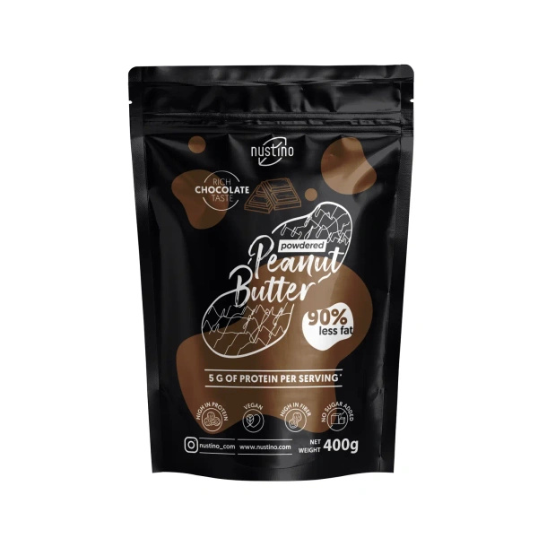 Sada práškového arašídového másla Nustino: Classic + Chocolate 2x400g