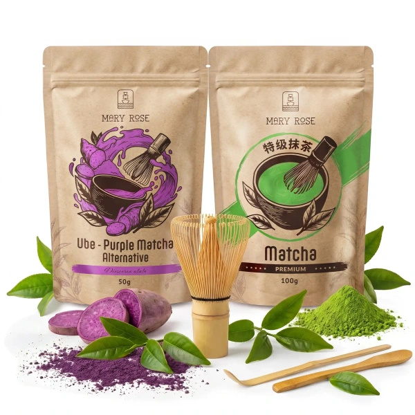 Sada pro barevné Matcha Latte: Matcha + Purple Matcha + příslušenství