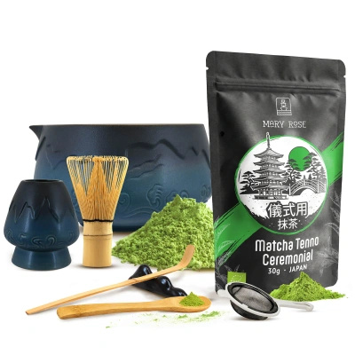Sada ceremonální na vaření čaje Matcha: japonská BIO matcha 30g + příslušenství