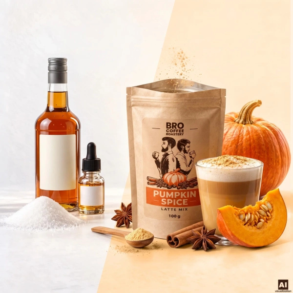 Sada na Pumpkin Spice Latte: káva Bro Coffee Roastery Brazil Cerrado 1kg + Pumpkin Spice Latte Mix 100g