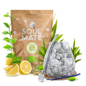 Sada Yerba Maté Soul Mate Organica Menta Limon 500g 0,5kg Kalabása + Bombilla