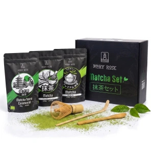 Dárková sada: 3x japonská matcha + bambusové příslušenství