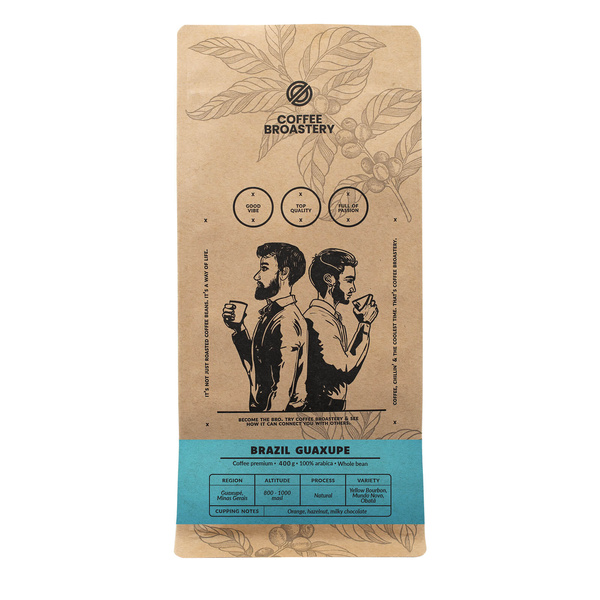 Bro Coffee Roastery - Zrnková káva Brazil Guaxupe Premium 400 g