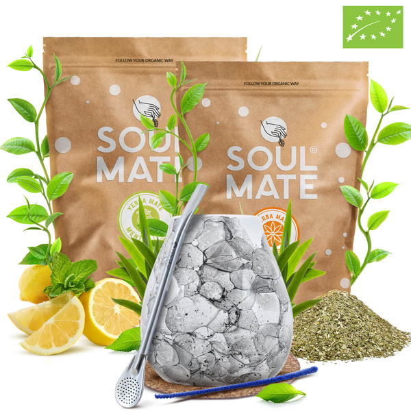 Sada Yerba Maté Soul Mate Organica 2x500g 1kg Kalabása + Bombilla
