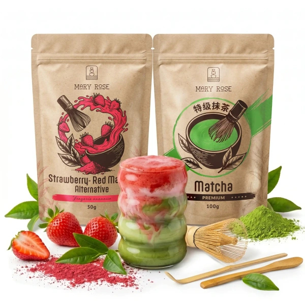 Sada pro barevné Matcha Latte: Matcha + Red Matcha + příslušenství