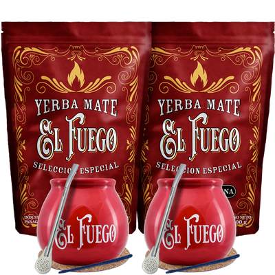 Yerba Mate El Fuego sada pro dvě Bombilla POWER