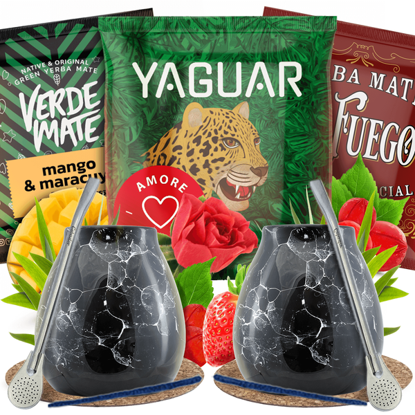Yerba Mate sada pro dva Matero Marmol 3x50g