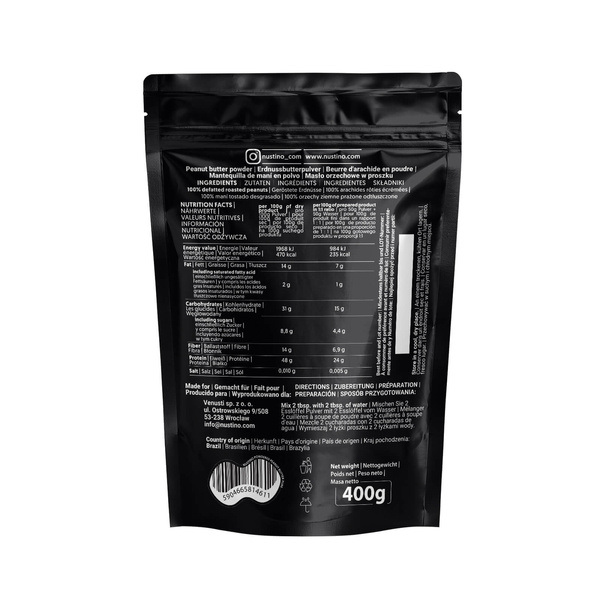Nustino - arašídové máslo v prášku - bez přísad (Pure) 400g