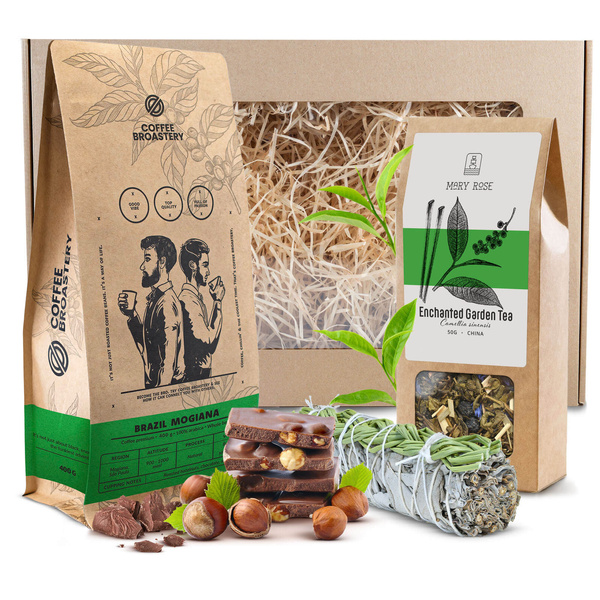 Dárková Sada Zrnková Káva Bro Coffee Roastery + Čaj + Bílá Šalvěj Vykuřovadlo