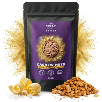 Nustino Crunch – pražené kešu ořechy – Golden Salted Butter 200 g