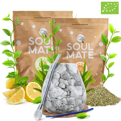 Sada Yerba Maté Soul Mate Organica 2x500g 1kg Kalabása + Bombilla